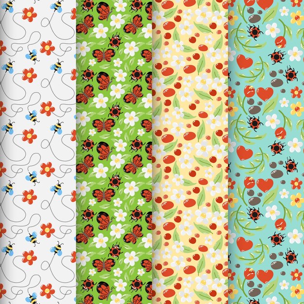 Pack de coloridos patrones de primavera