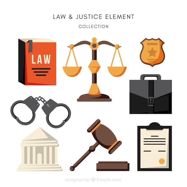 Pack completo de elementos de ley y justicia