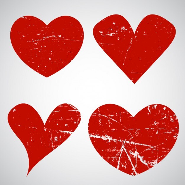 Pack de corazones desgastados