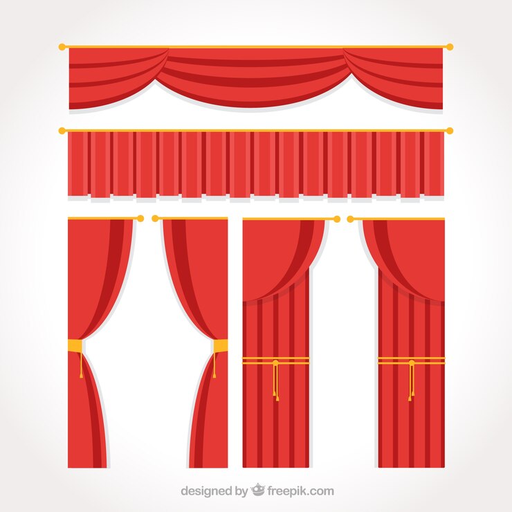 Vector gratuito pack de cortinas de teatro planas