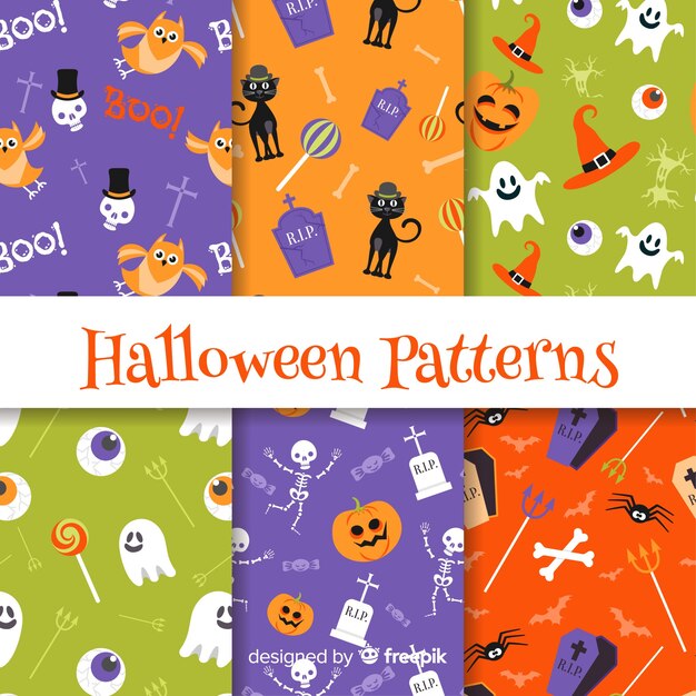 Pack de creativos patrones de halloween