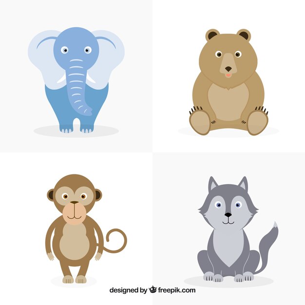Pack con cuatro animales lindos