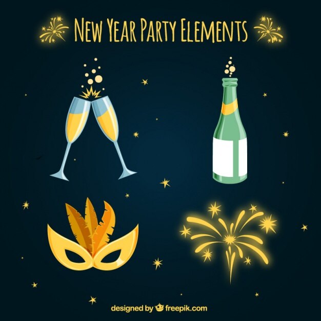 Pack con cuatro artículos para la fiesta de año nuevo