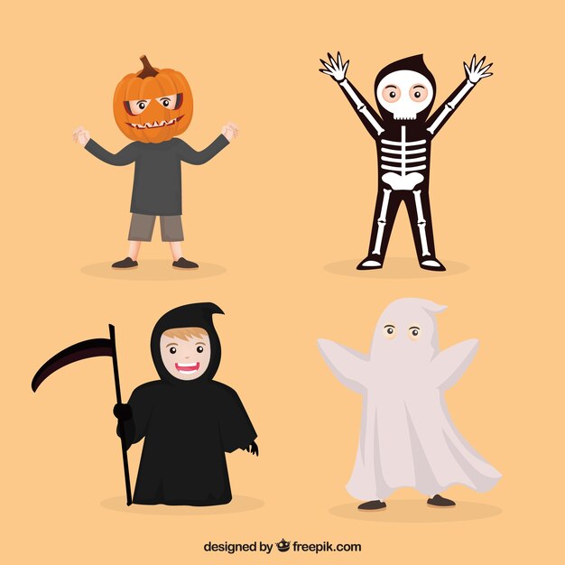 Pack de cuatro disfraces de halloween