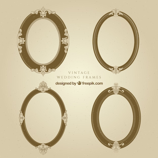 Pack de cuatro marcos vintage de boda