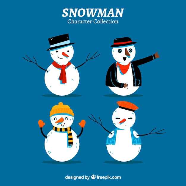 Pack de cuatro muñecos de nieve 
