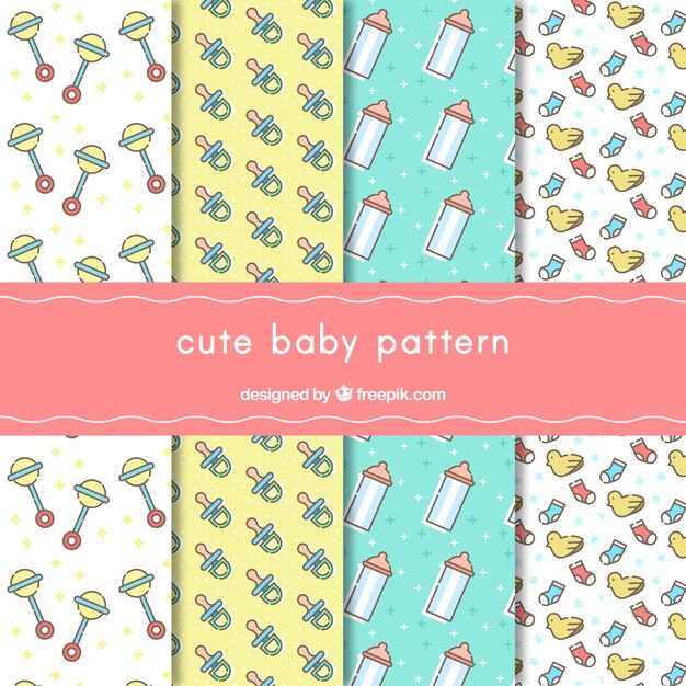 Pack de cuatro patrones de bebé bonitos