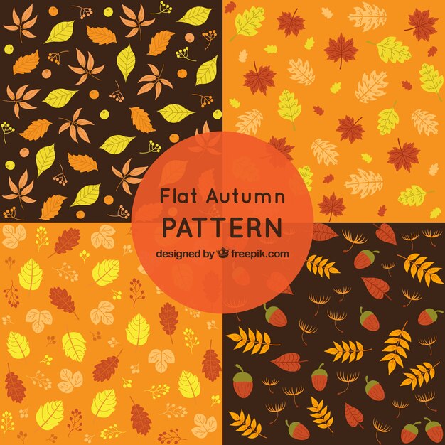 Pack de cuatro patrones de otoño