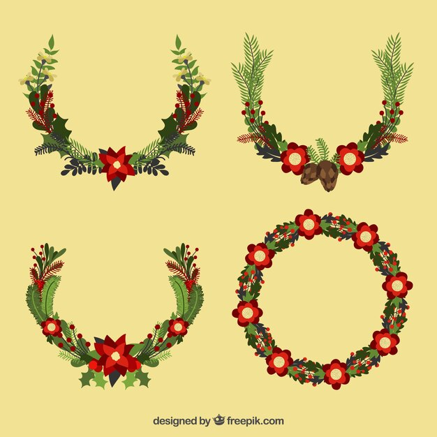 Pack de decoración floral fantástica para navidad