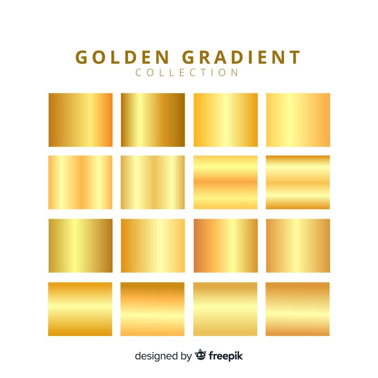 Vector gratuito pack degradado dorado brillante