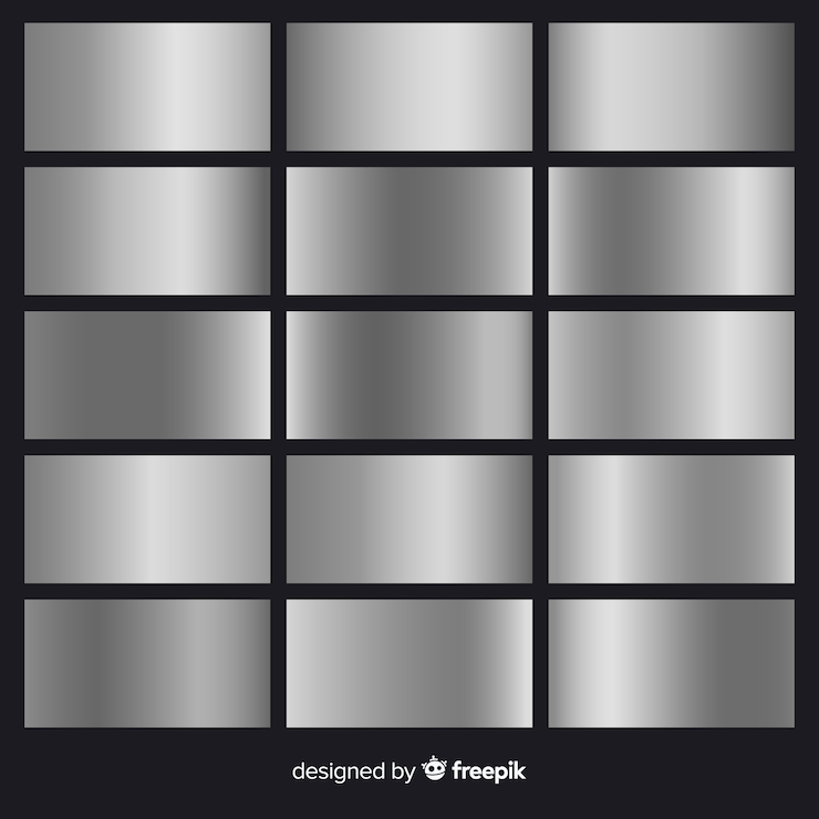 Vector gratuito pack degradado plateado