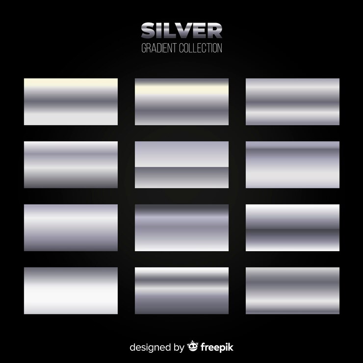 Vector gratuito pack degradado plateado