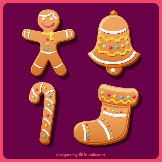 Pack de deliciosas galletas de adornos tradicionales de navidad