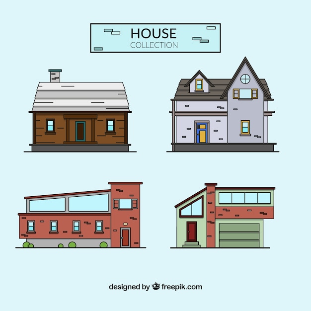 Vector gratuito pack de diferentes casas