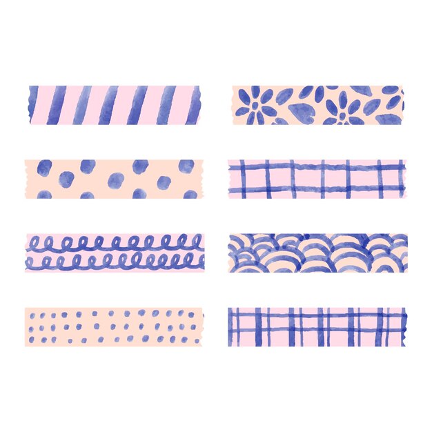 Pack de diferentes cintas washi de acuarela