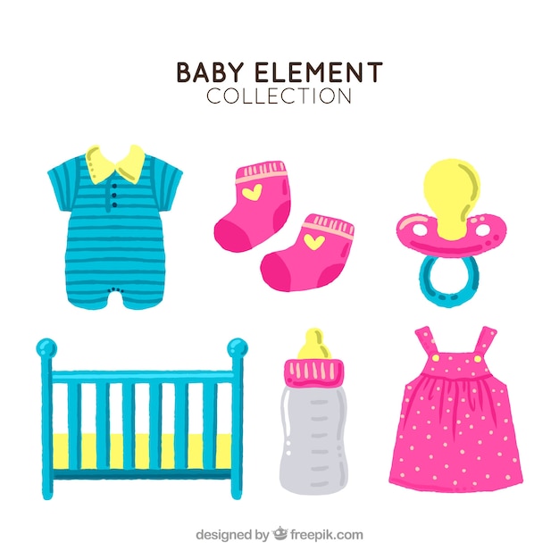 Pack de diferentes elementos de bebé