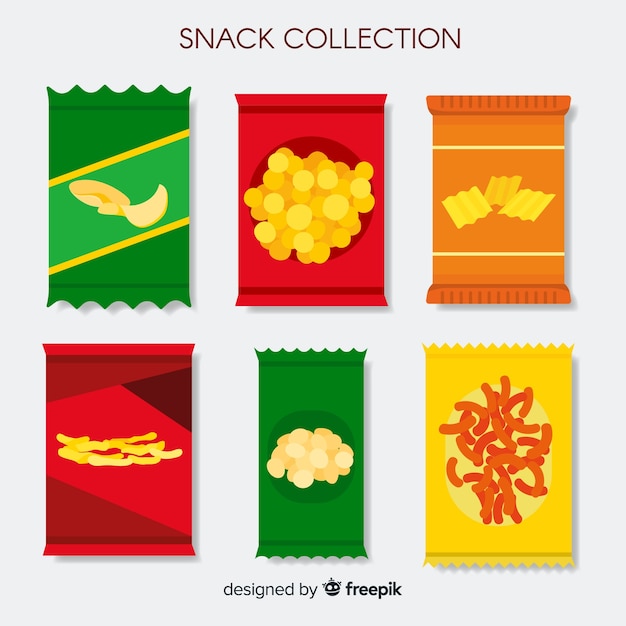 Vector gratuito pack de diferentes snacks