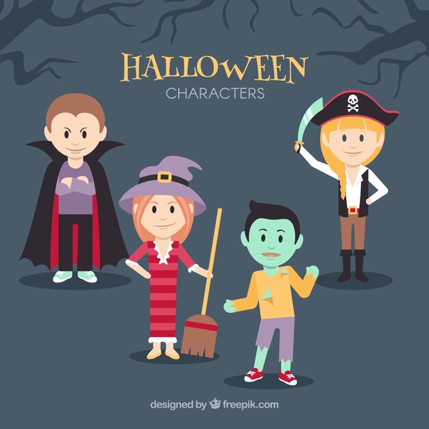 Vector gratuito pack de disfraces divertidos de halloween