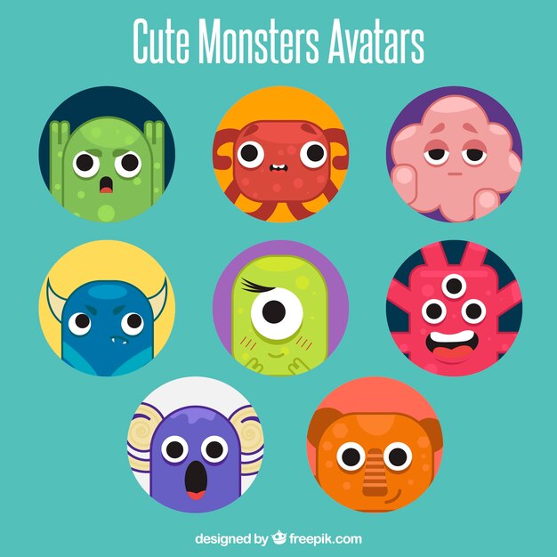 Pack divertido de avatares de monstruos