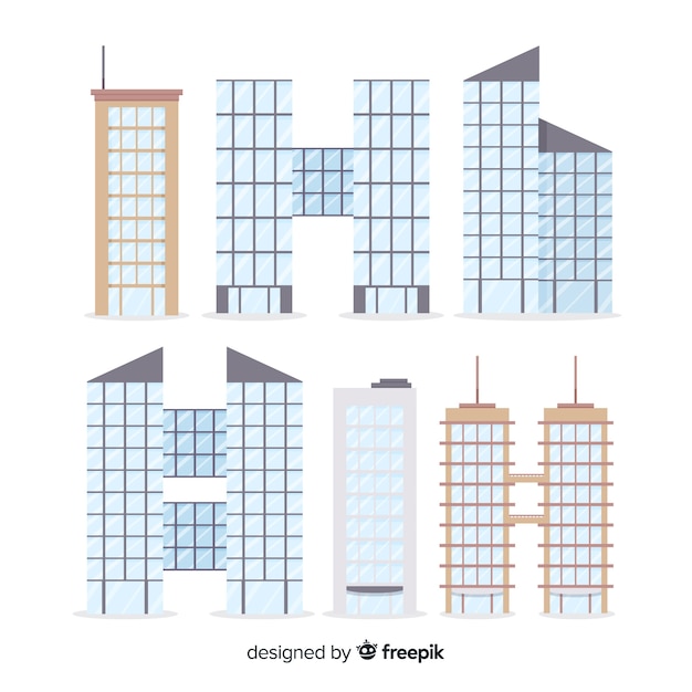 Vector gratuito pack de edificios de oficina