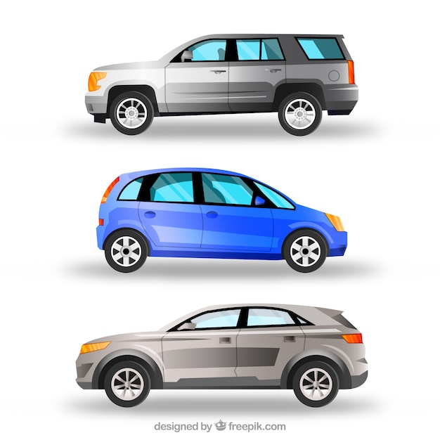 Vector gratuito pack elegante de coches elegantes