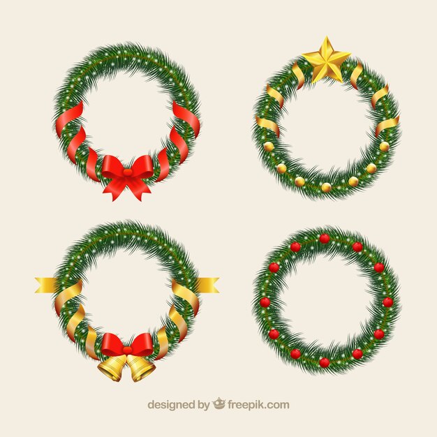 Pack de elegantes coronas navideñas 