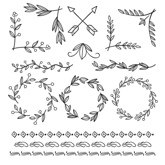 Pack de elegantes elementos ornamentales