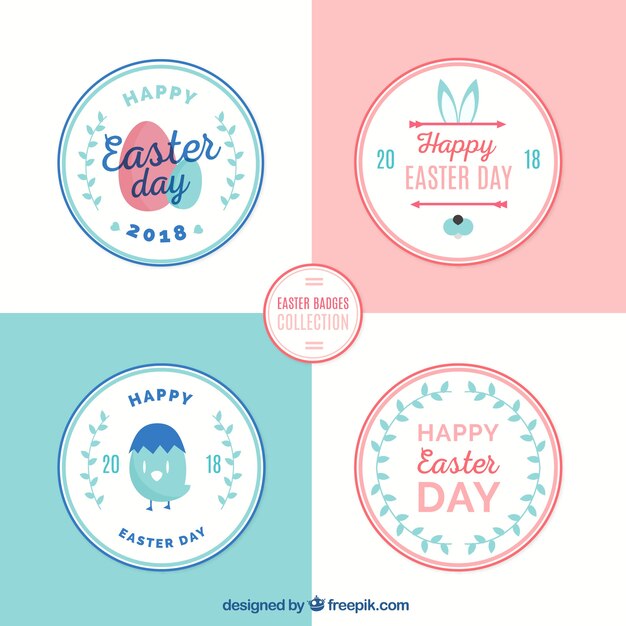 Vector gratuito pack de elegantes etiquetas de pascua