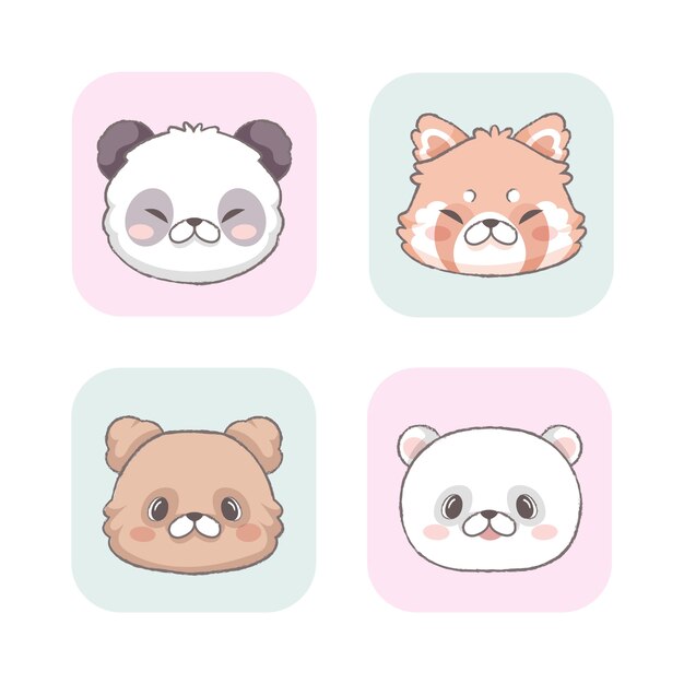 Pack de elementos de avatares de animales