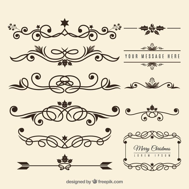 Pack de elementos decorativos navideños
