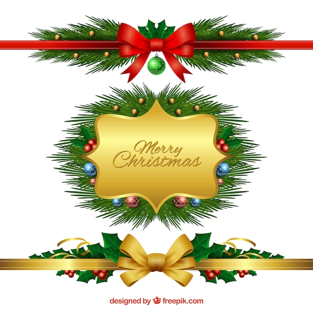Pack de elementos decorativos navideños 