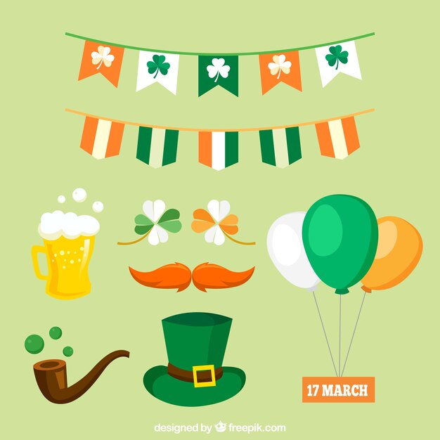 Pack de elementos decorativos de san patricio 