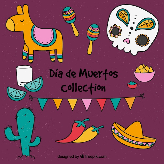 Pack de elementos del día de los muertos