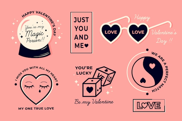 Vector gratuito pack de elementos para el día de san valentín