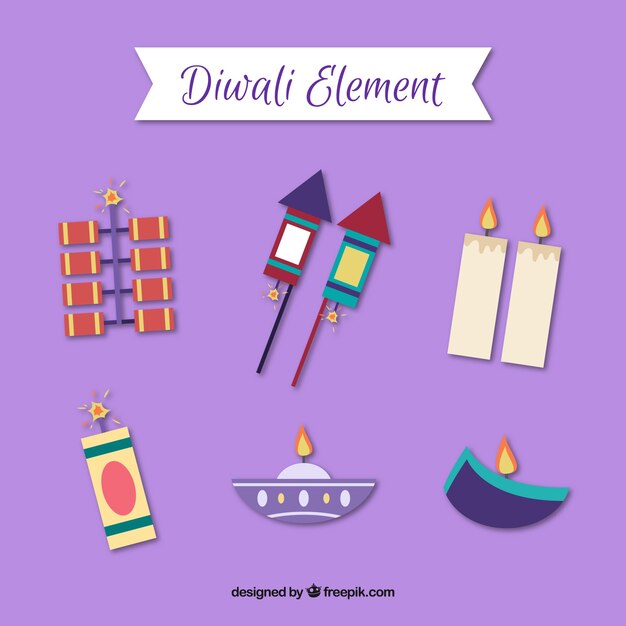 Pack de elementos de diwali