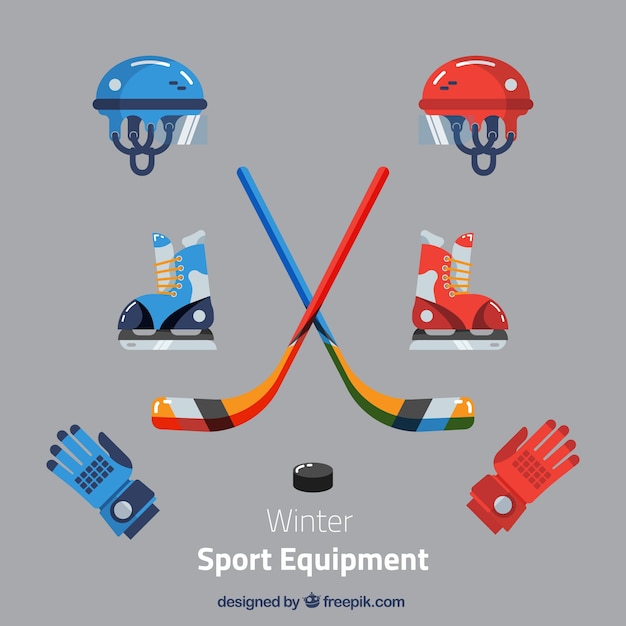 Vector gratuito pack de elementos de hockey