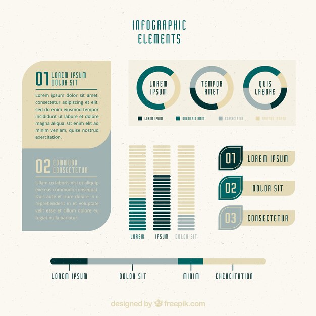 Pack de elementos infográficos en colores pastel