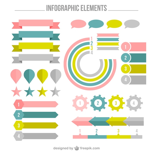 Pack de elementos infográficos fantásticos
