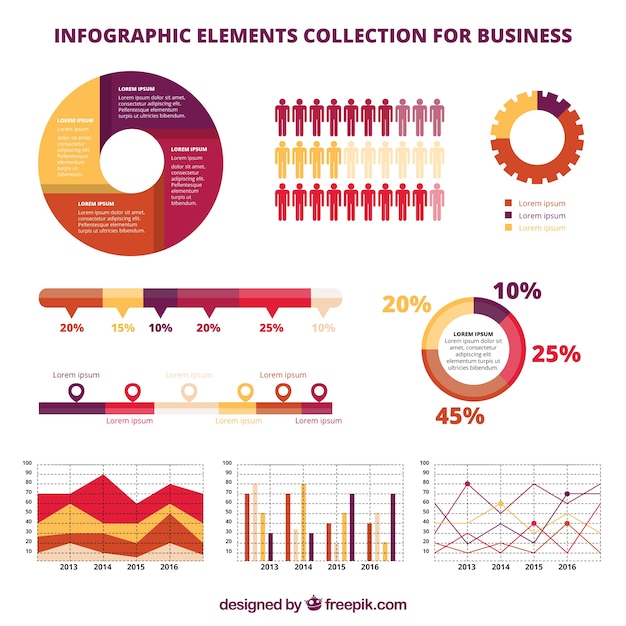 Pack de elementos infográficos de negocios