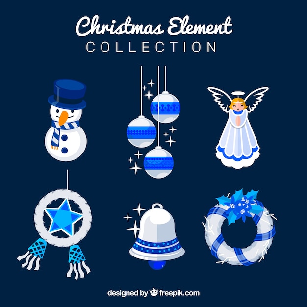 Pack de elementos de navidad decorativos 