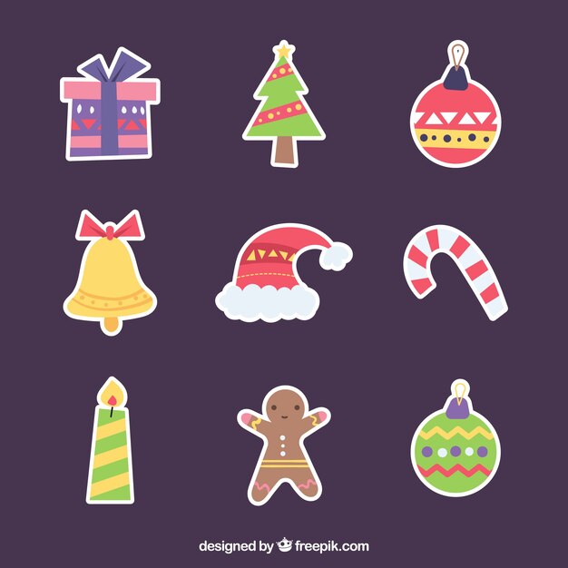 Pack de elementos de navidad decorativos