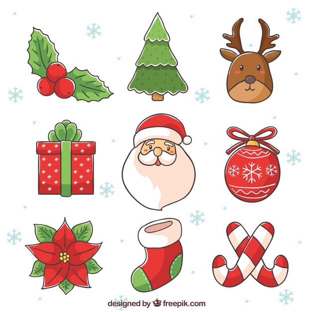 Pack de elementos de navidad decorativos