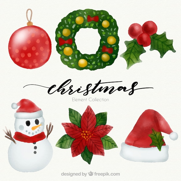 Pack de elementos de navidad decorativos