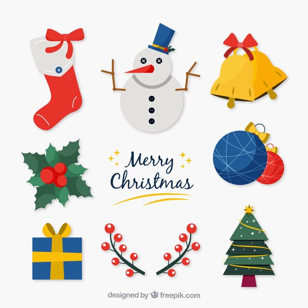Pack de elementos navideños decorativos 