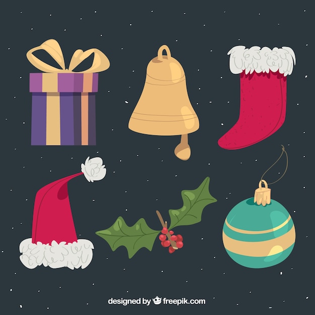 Pack de elementos navideños decorativos 