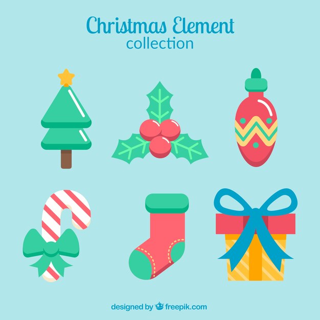 Pack de elementos navideños decorativos 