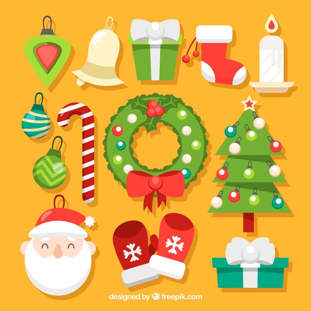 Pack de elementos navideños ornamentales