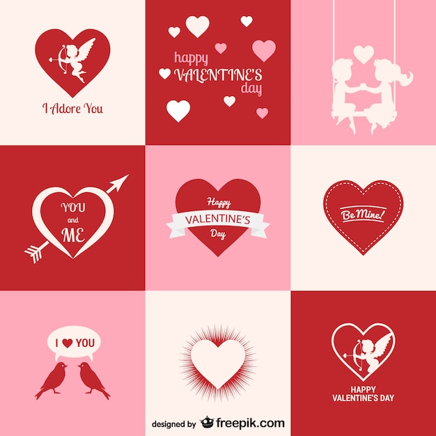 Vector gratuito pack de elementos de san valentín