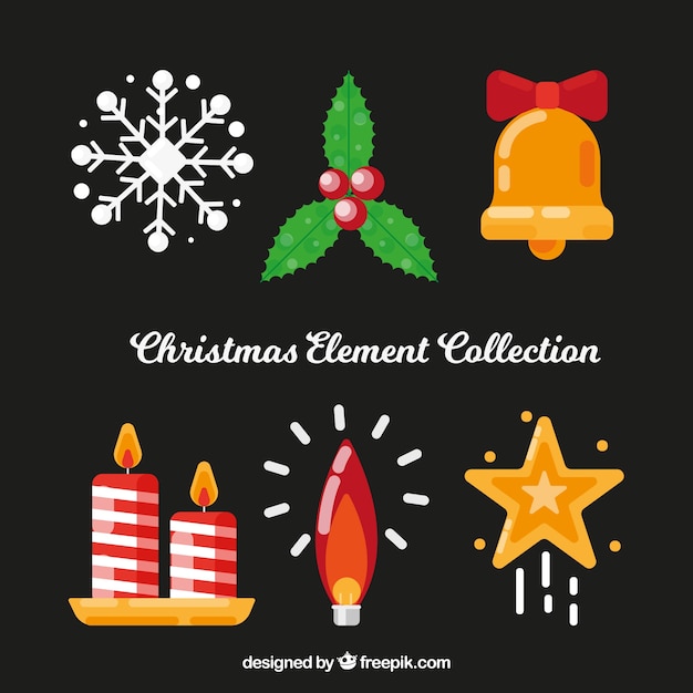 Pack de elementos tradicionales de navidad