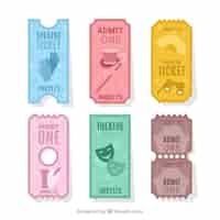 Vector gratuito pack de entradas de teatro vintage